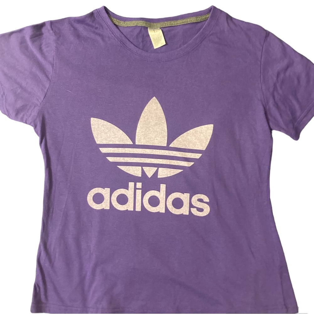 Adidas Sporty Lightweight Purple Cotton T-Shirt